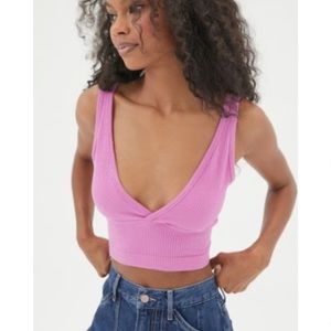urban outfitters ribbed pink tank
